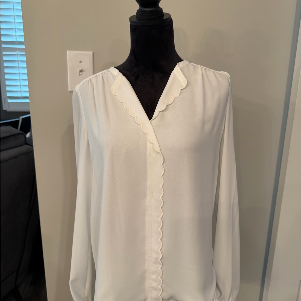 Tommy Hilfiger White Scalloped Blouse.

#56